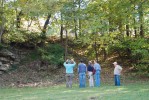 Park Walk: Sector 1 :: Curt Watkins et al discuss the area of the stone steps in a northeast corner of the park. Better connections to the Valentine neighborhood were contemplated. Tunnel? Pedestrian Bridge?