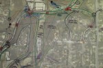 Executive Summary Drawing :: A concensus drawing was produced representing the work (200+ people hours) of all three teams. Popular goals were improved drainage leading to rain gardens, adding hiking trails, enhancing and maintaining natural character, improving neighborhood access, and traffic calming. 