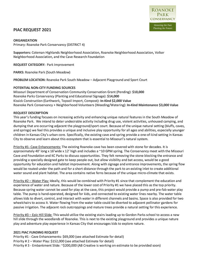 Roanoke 2021 PIAC Description and Support Letters