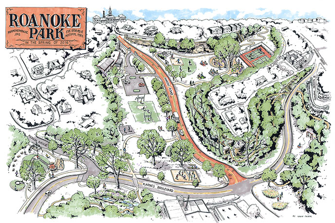 Roanoke Park by artist Gavin Snider, 2016